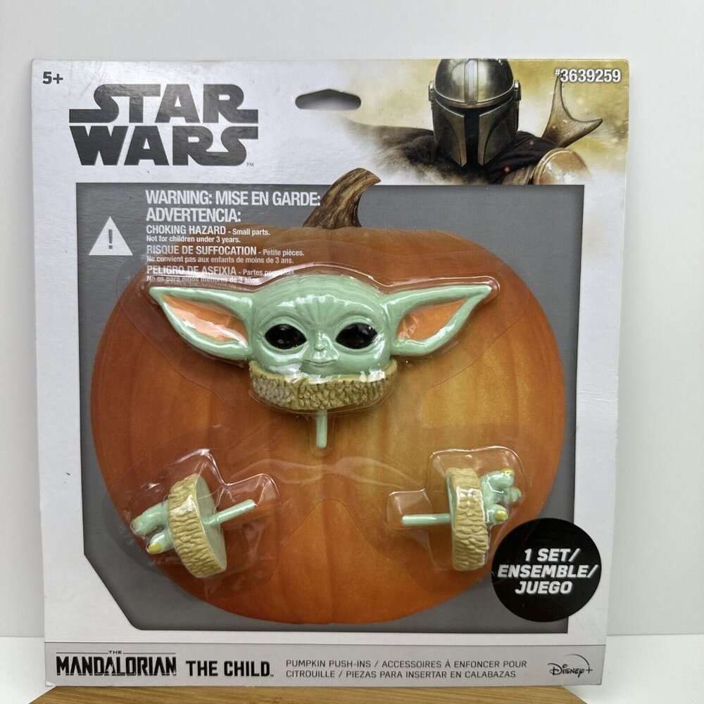STAR WARS Pumpkin Push-In The Mandalorian The Child Gemmy 3639259 New in Package